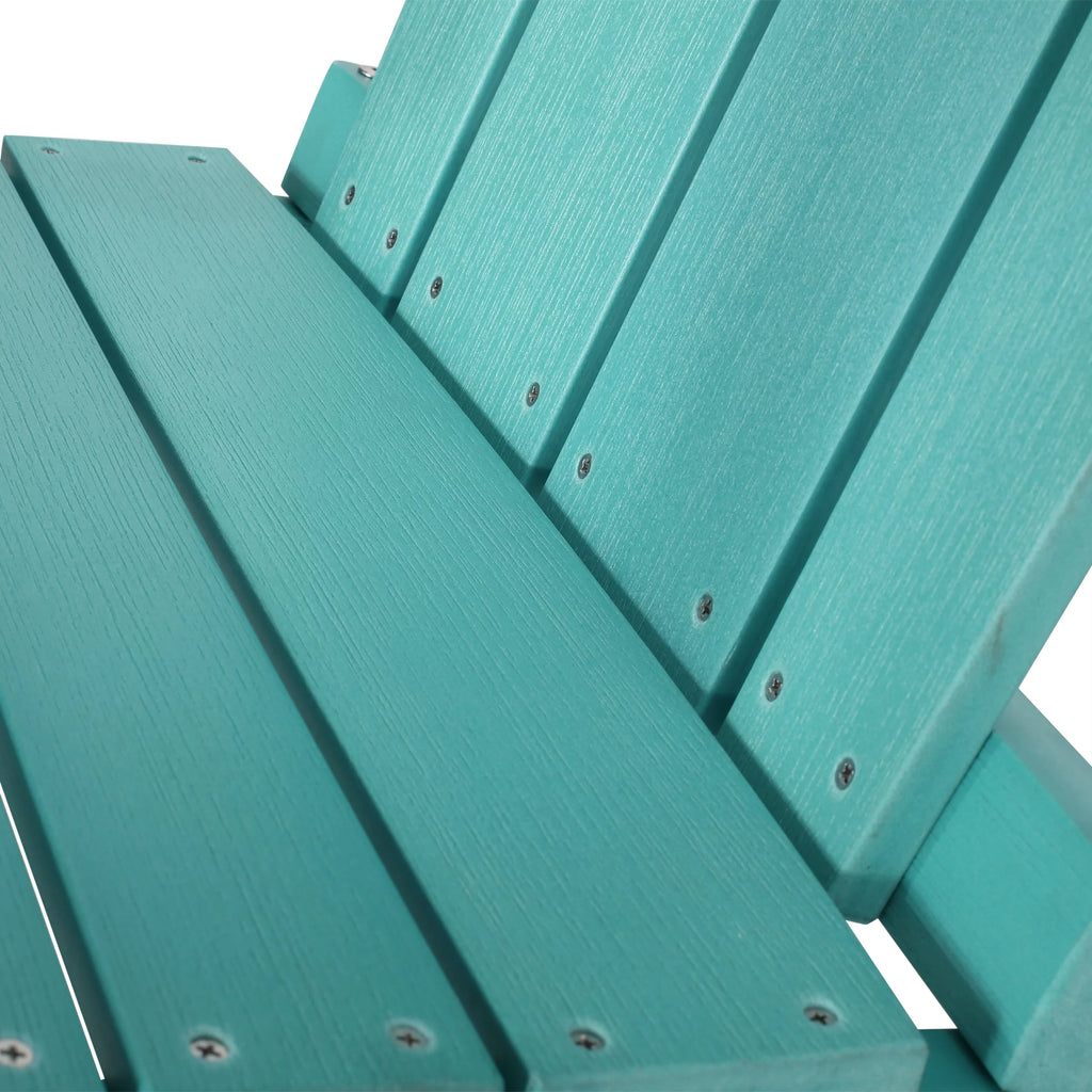 Noble House Culver Faux Wood Slat-Backed Adirondack Chair, Teal, Set of 2 P6416