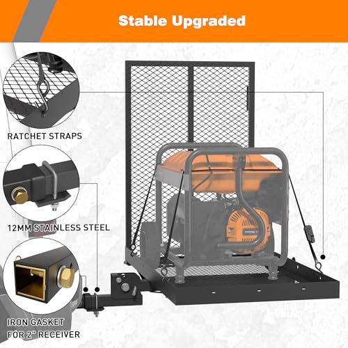 WILDROAD Hitch Cargo Carrier with Ramp 500 LBS Folding for 2" Receiver N3793