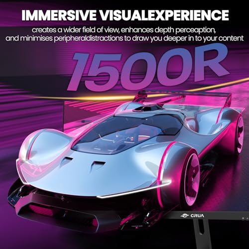CRUA 30Inch Ultrawide Curved Monitor, 21:9 WFHD 2560x1080P, 100Hz, VA Panel, Black Y8772