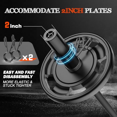 57" Olympic Barbell Bar with 2 Spring Collars for Weight Lifting X157780