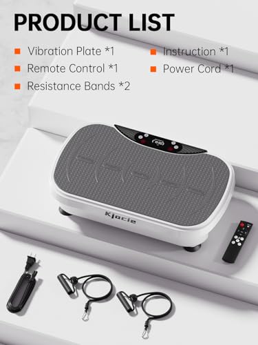 Vibration Plate Exercise Machine for Full Body Workout with Resistance Bands O9405