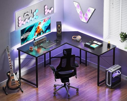 Casaottima L Shaped Gaming Desk Corner Desk for Home Office, 51 Inch, Black M173778