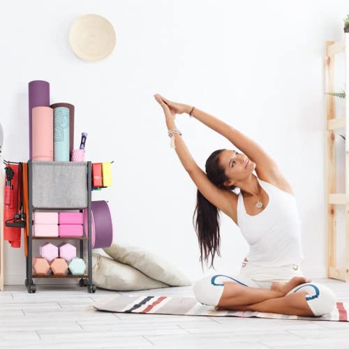 Yoga Mat Storage Rack for Dumbbells and Kettlebells, Home Gym Organizer N713