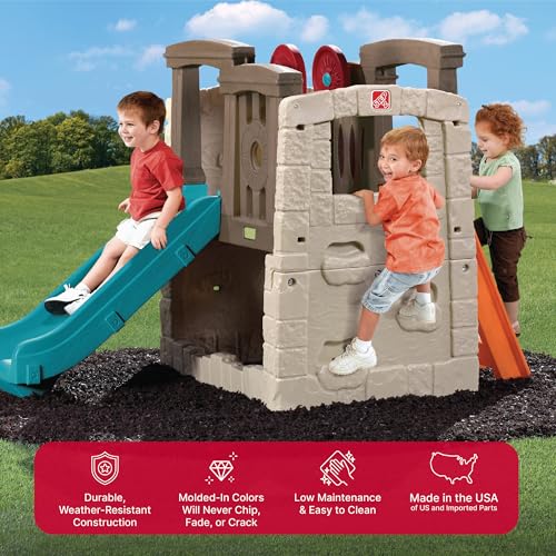 Step2 Woodland Climber II Kids Playset, Ages 2-6, Toddler Slide and Climbing Wall F123