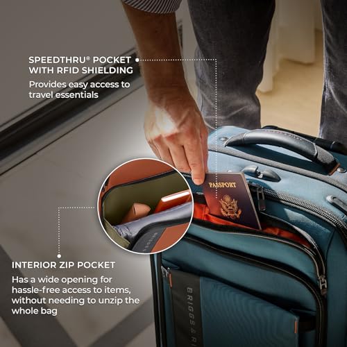 Briggs & Riley 22" Carry On Expandable Spinner - Softside Luggage, Black G487462