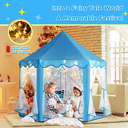 Monobeach Princess Tent Girls Large Playhouse with Star Lights L847553