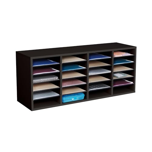 Safco Wooden Paper and Mail Organizer, Adjustable Shelves, Stackable B285