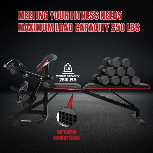 Adjustable Weight Bench with Leg Extension and Preacher Pad for Home Gym K47047