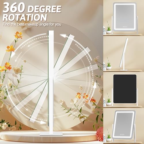 Vanity Mirror with Lights, 12.6"×15" LED Makeup Mirror, Touch Control Dimmable D52089