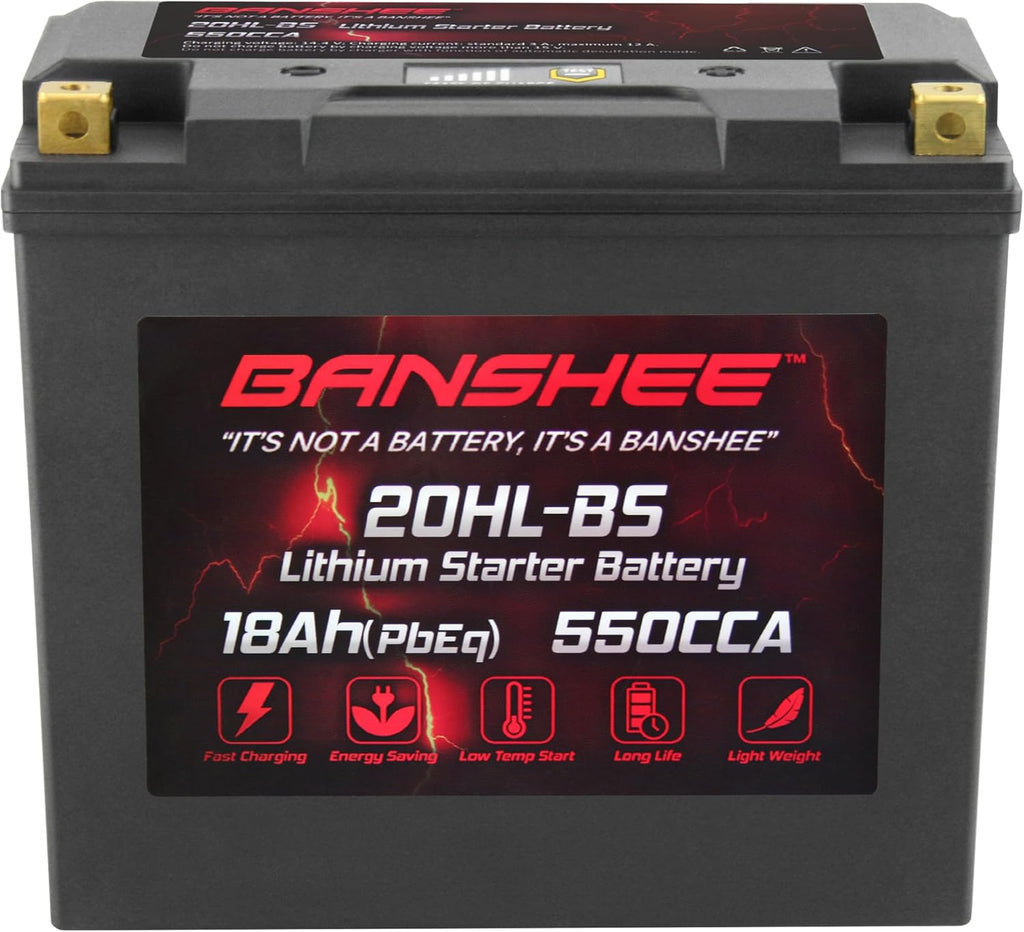 Banshee Lithium Motorcycle Battery YTX20L-BS 12.8V 18AH with BMS R8663