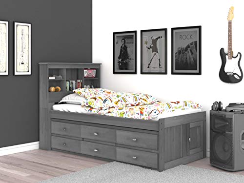 Discovery World Furniture White Full Bookcase Bed with 6 Drawers Z895159