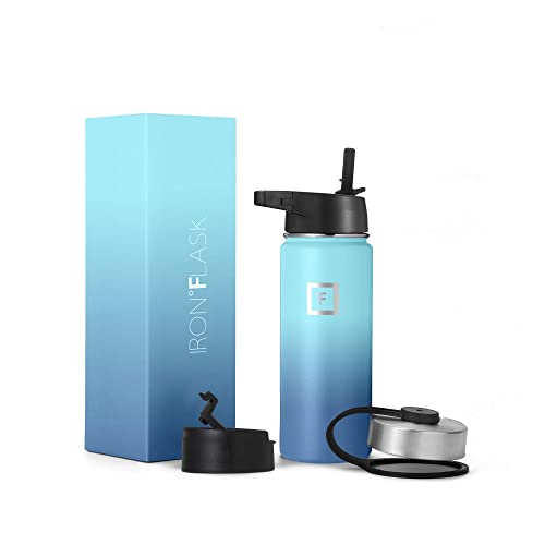 IRON °FLASK Stainless Steel Insulated Water Bottle with 3 Lids, 40 oz U19688