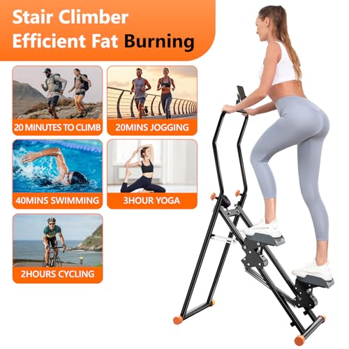Compact Folding Stair Stepper with Adjustable Resistance for Home A6097