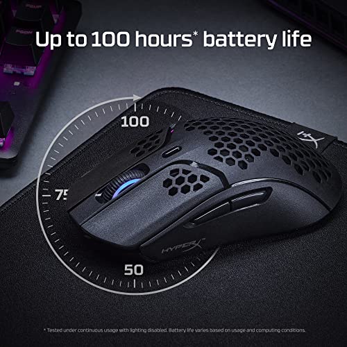 HyperX Pulsefire Haste Wireless Gaming Mouse, 61g, 100 Hour Battery, Black C679180