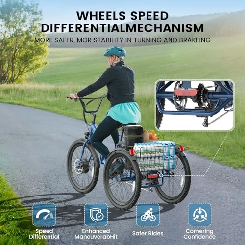 ANCHEER Electric Tricycle for Adults, 600W Folding 3-Wheel Ebike, 55 Miles Range W6516