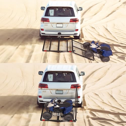 WILDROAD Hitch Cargo Carrier with Ramp 500 LBS Folding for 2" Receiver N3793