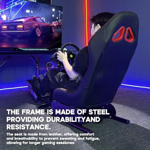 DIWANGUS Racing Simulator Cockpit with Seat for G29 G920 G923 PS4 PS5 PC O79101