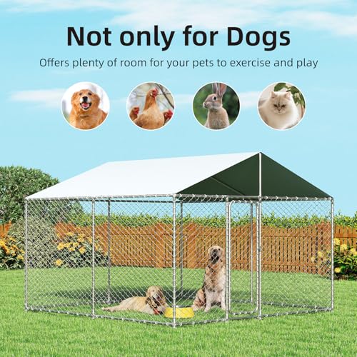 Outdoor Dog Kennel Heavy Duty with Waterproof Cover and Lock Q463