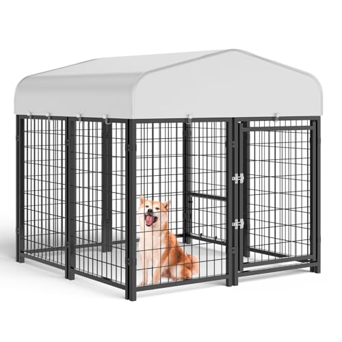 SINO LUBAN Outdoor Dog Kennel with Doggy Door, Heavy Duty Large Dog Pen E5768