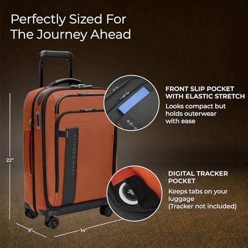 Briggs & Riley 22" Carry On Expandable Spinner - Softside Luggage, Black G487462
