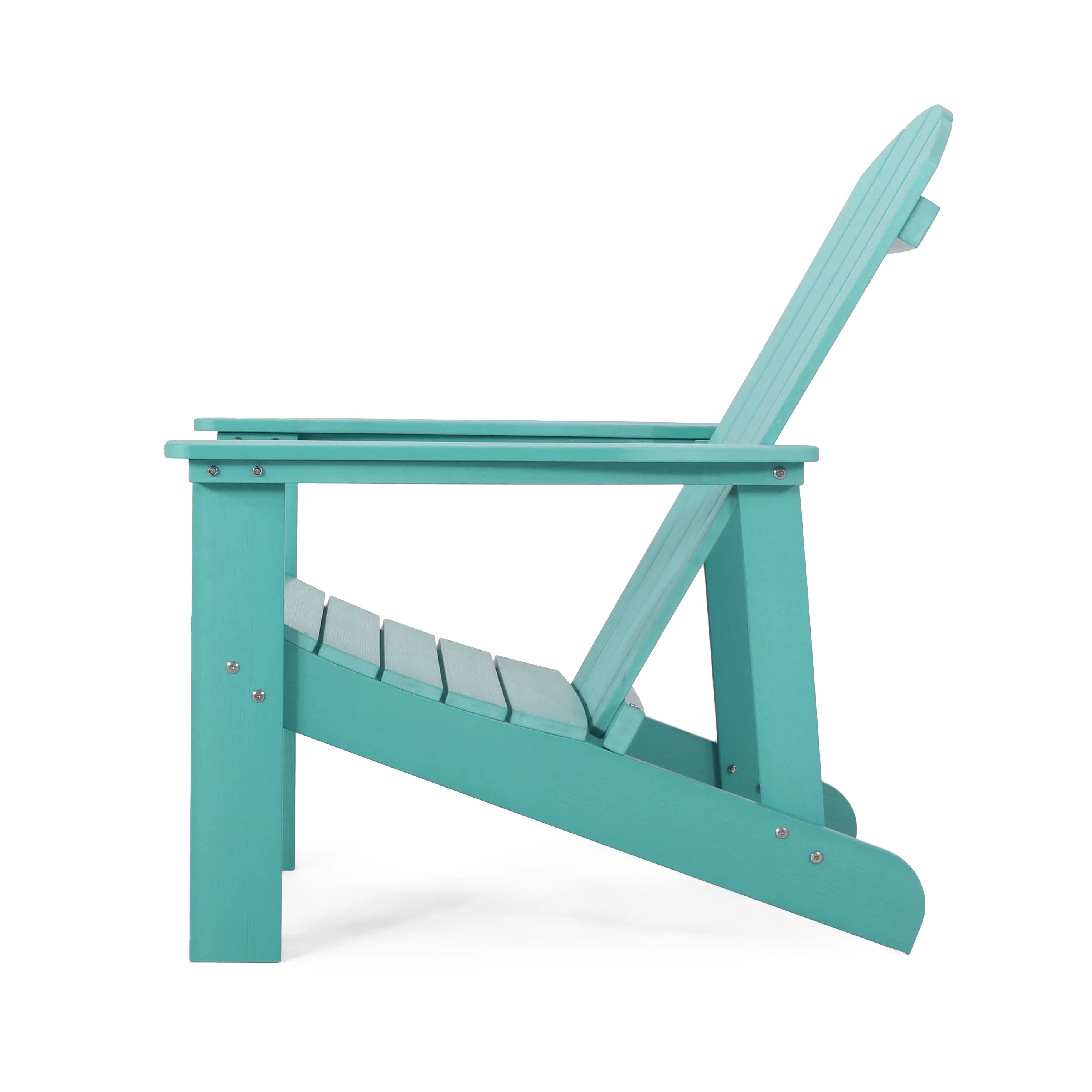 Noble House Culver Faux Wood Slat-Backed Adirondack Chair, Teal, Set of 2 P6416