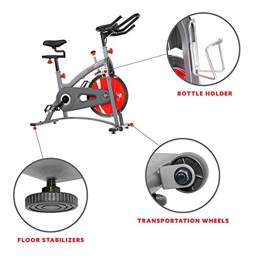 Sunny Health & Fitness Indoor Cycling Bike with Adjustable Seat & Multi-Grip Handlebar A879