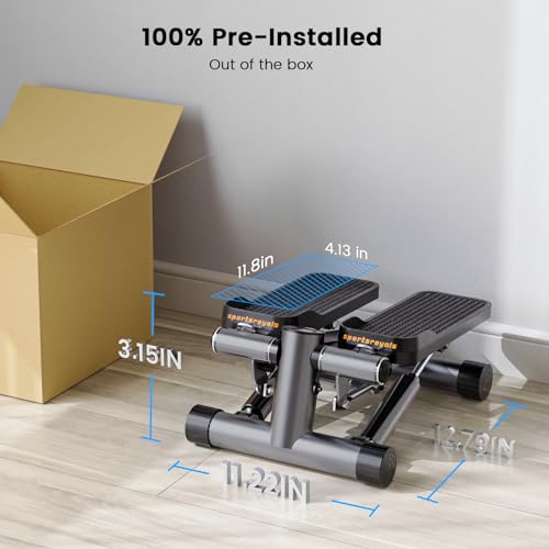 Sportsroyals Stair Stepper with Resistance Bands, Hydraulic Fitness Stepper, 330lbs Capacity D615949