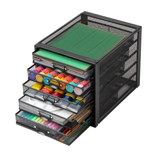 Mind Reader 10-Drawer Metal Mesh Desk Organizer, Silver N923041