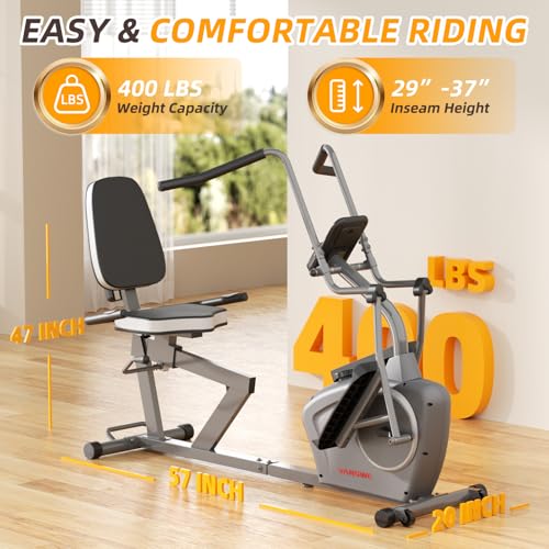 VANSWE Recumbent Exercise Bike with Arm Exerciser for Seniors Adults V646
