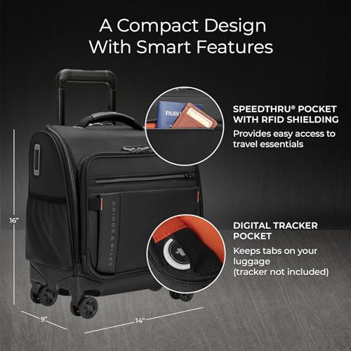 Briggs & Riley 22" Carry On Expandable Spinner - Softside Luggage, Black G487462