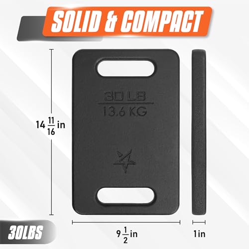 Yes4All Ruck Weight Plate, Cast Iron with Wide Grip for Strength Training R21870