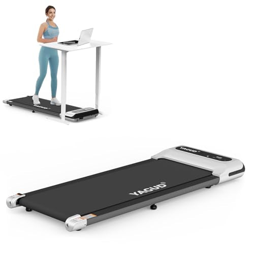 Under Desk Treadmill, Walking Pad for Home and Office, 2.5 HP Portable Walking Jogging Running Machine with Remote Control and LED Display, Silver