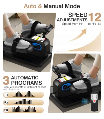 Under Desk Elliptical Machine, Portable Seated Pedal Exerciser for Seniors and Adults O60492