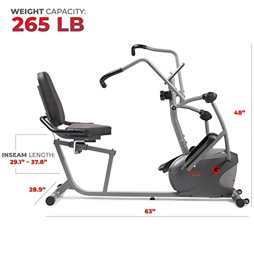 Sunny Health & Fitness Smart Recumbent Bike with Arm/Leg Exercisers Y339411