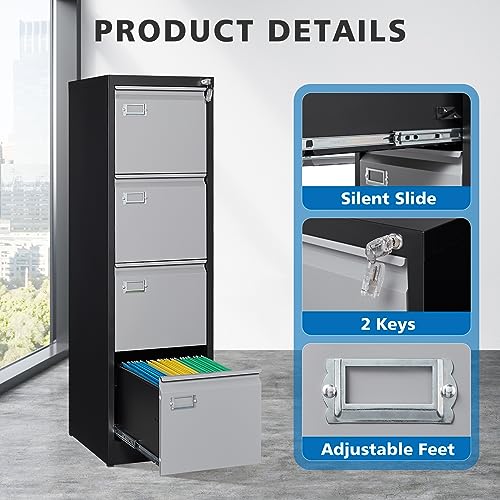 2 Drawer Vertical File Cabinet with Lock for Letter Size, Steel Office Storage Y50014
