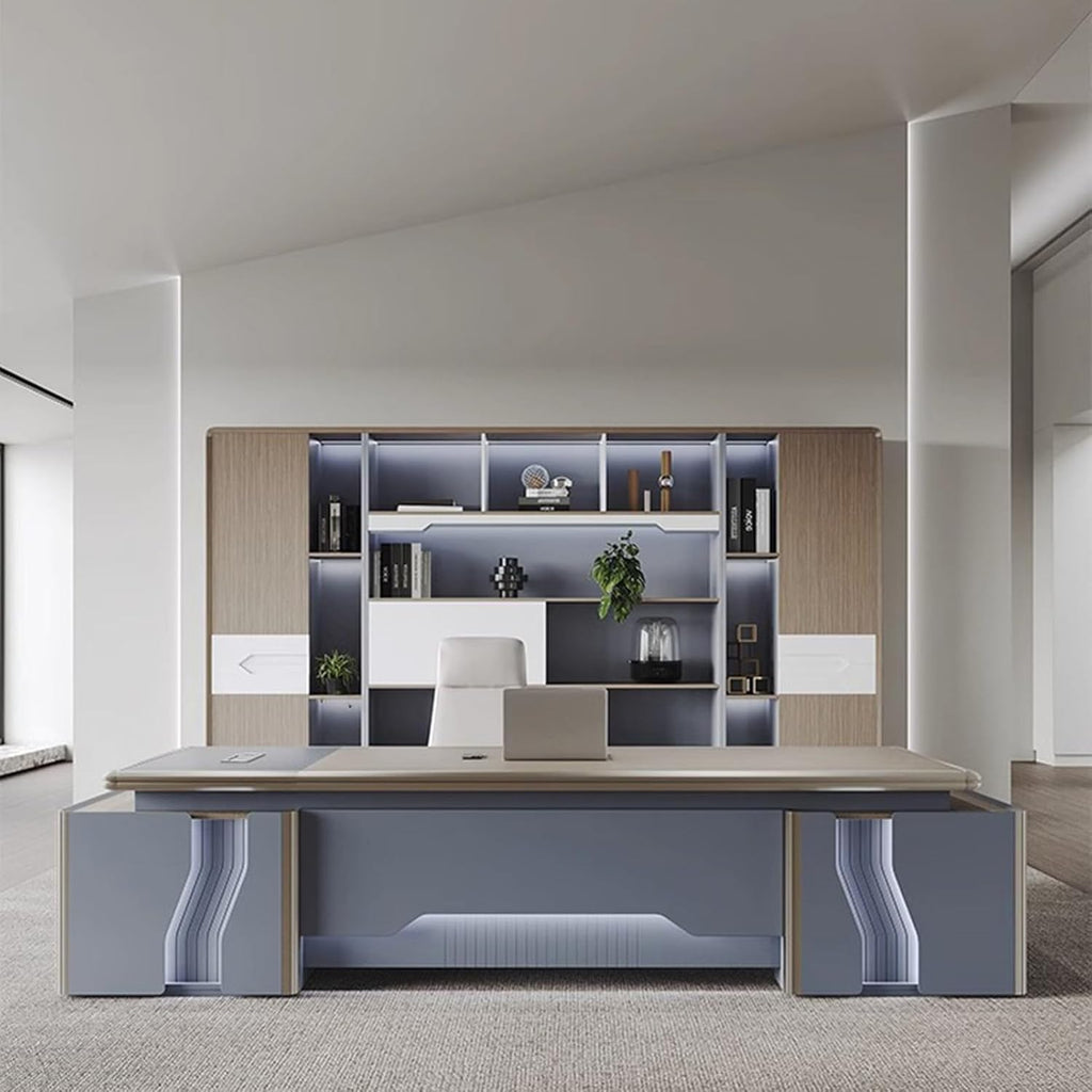 L Shaped Computer Desk with Drawers and USB Power Outlet V616290