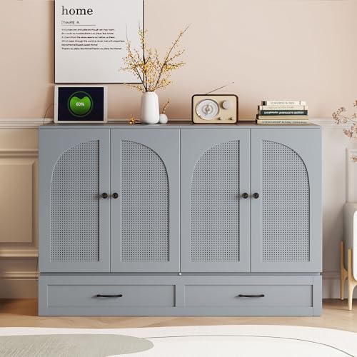 Harper & Bright Designs Queen Murphy Bed Cabinet with USB Charging Station, White D9669