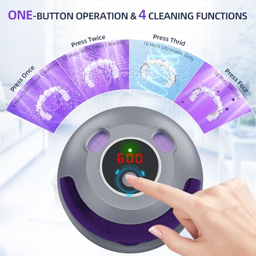 Ultrasonic Retainer Cleaner for Dentures, Mouth Guards, Braces, Jewelry, 200ML, 45kHz X607