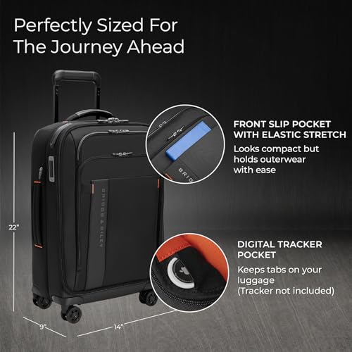 Briggs & Riley 22" Carry On Expandable Spinner - Softside Luggage, Black G487462