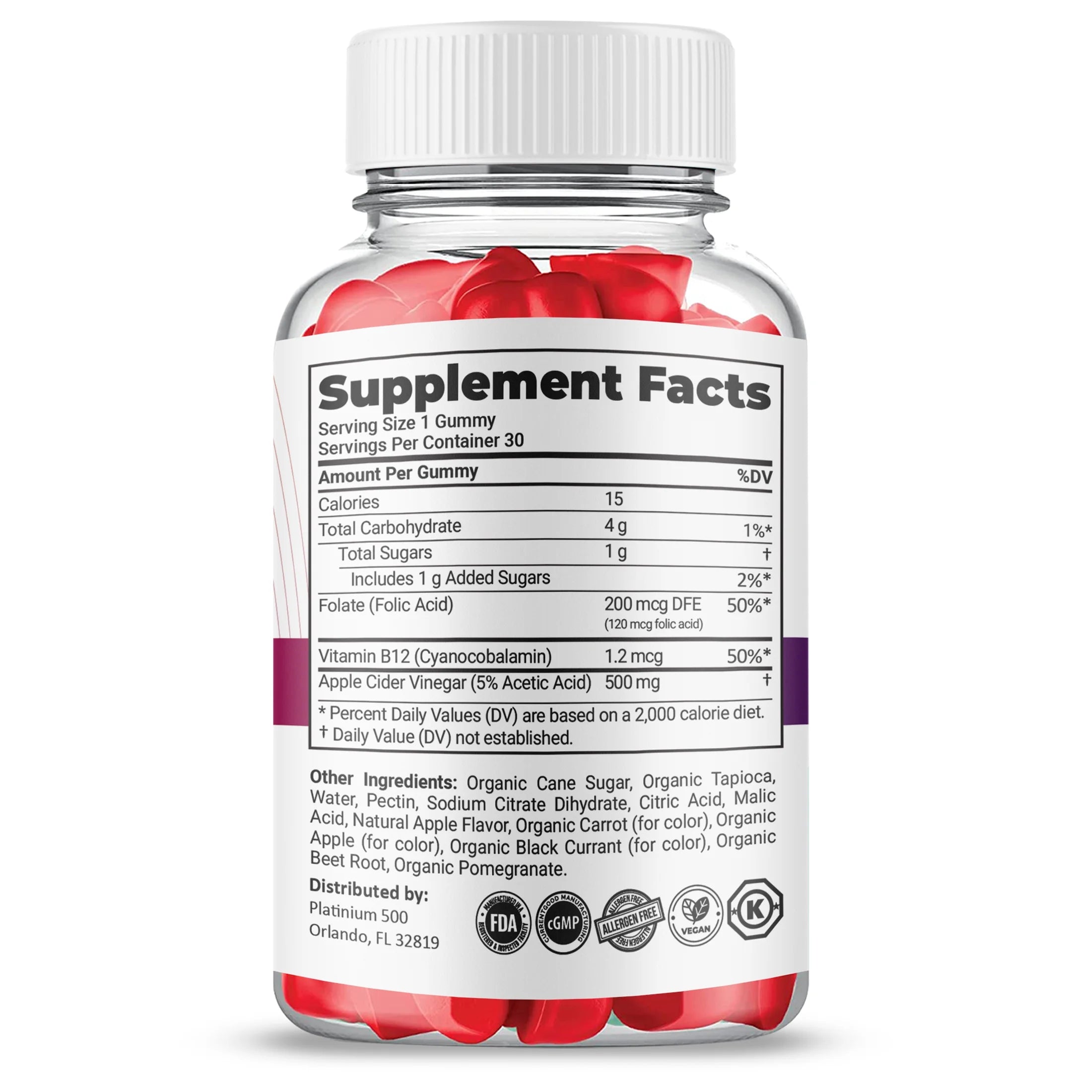 Pure Slim Keto ACV Gummies Apple Cider Vinegar Dietary Supplement (2 Pack) M6370
