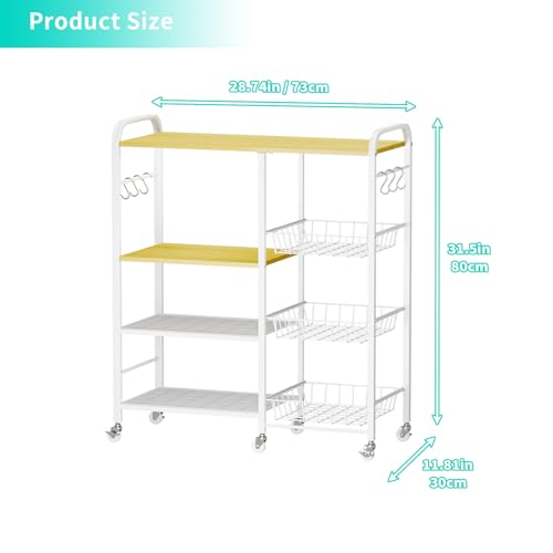 HapiRm Rolling Kitchen Microwave Cart with Pull-Out Baskets X64290