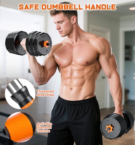 5-in-1 Adjustable Dumbbell Set 88lbs with Connector for Home Gym Q537010