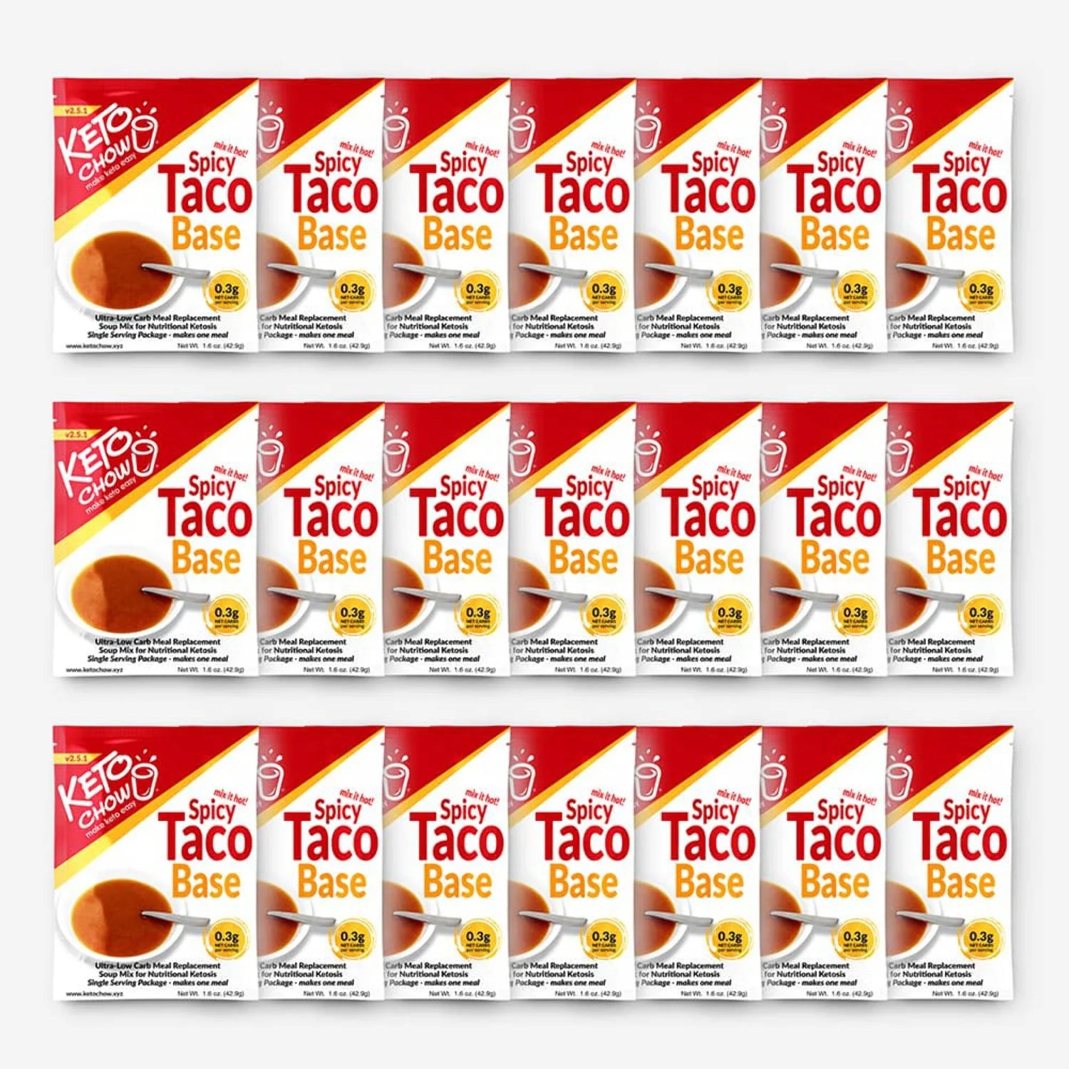 Spicy Taco Soup Keto Chow Go Pack 21 singles