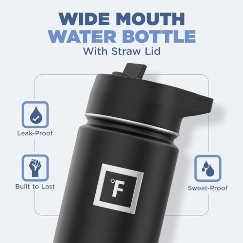 IRON °FLASK Stainless Steel Insulated Water Bottle with 3 Lids, 40 oz U19688