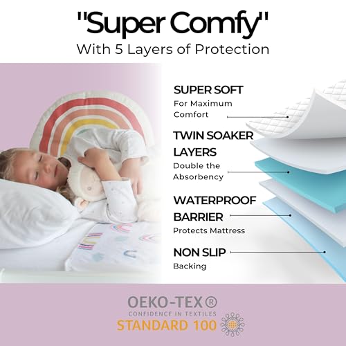 Hygge Sheets® Potty Training Pee Pads for Kids, Toddlers - 100% Waterproof, Non Slip, Washable, Dinosaur P67400