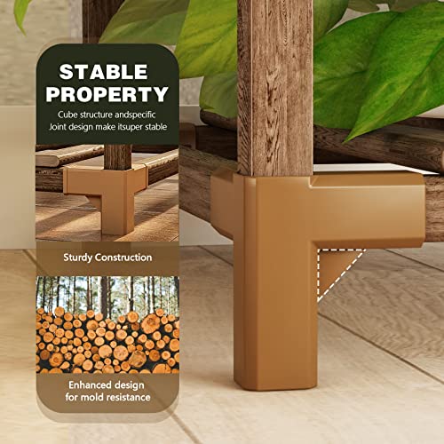 Bamworld Plant Stand Indoor Outdoor Wood Plant Rack 3 Tier Ladder D51744