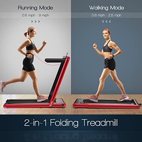 Goplus 2 in 1 Folding Treadmill with LED Display and Bluetooth Speaker Z6697