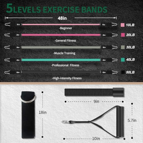 VEICK Resistance Bands with Handles for Home Workout O75059