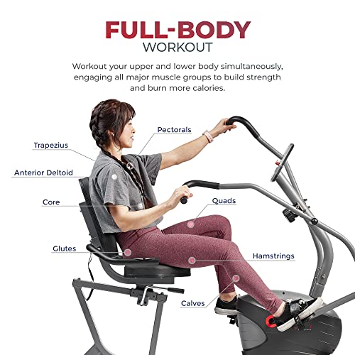 Sunny Health & Fitness Smart Recumbent Bike with Arm/Leg Exercisers Y339411