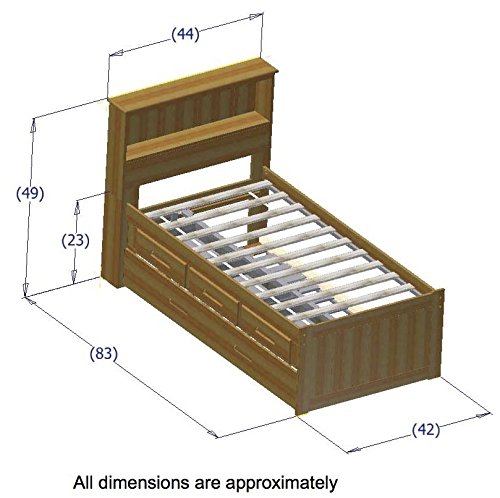 Discovery World Furniture White Full Bookcase Bed with 6 Drawers Z895159